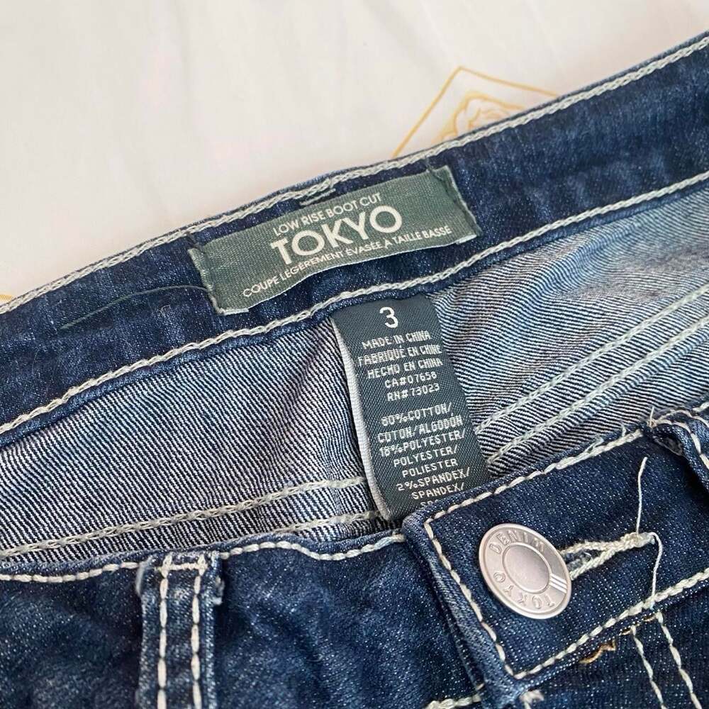 vintage 2000s low rise dark wash bootcut jeans - Picture 5 of 6